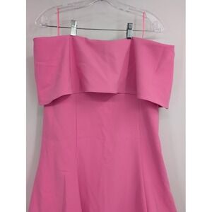 Likely NWT Women's Flouncy Driggs Dress Strapless Minidress Straight Pink sz 14